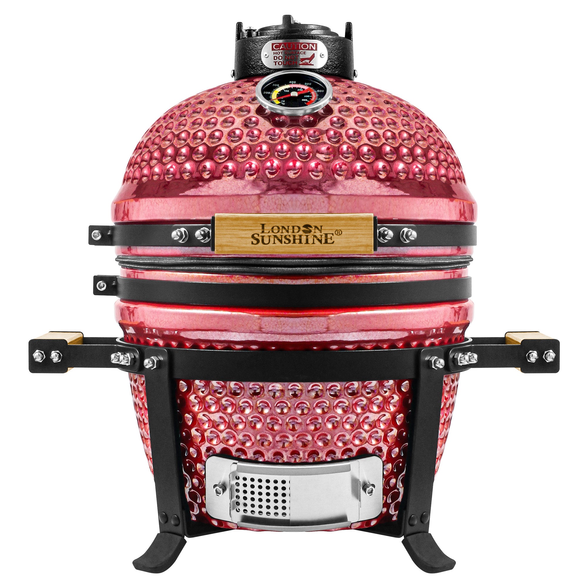 Ceramic 13″ Kamado BBQ Smoker Grill with Tabletop Stand - Colors: Red/Black/Orange/Green