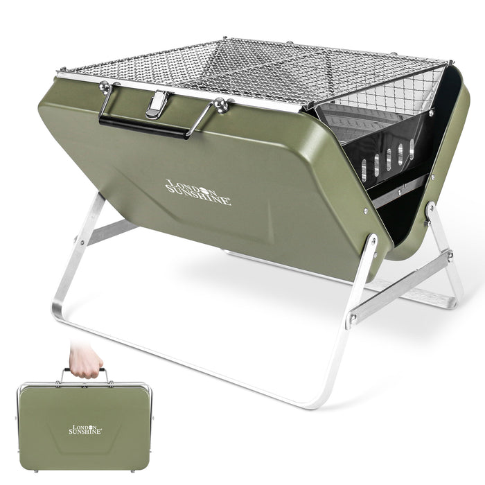 Londonsunshine Charcoal Grill, Portable Backpack Stainless Steel BBQ Grill