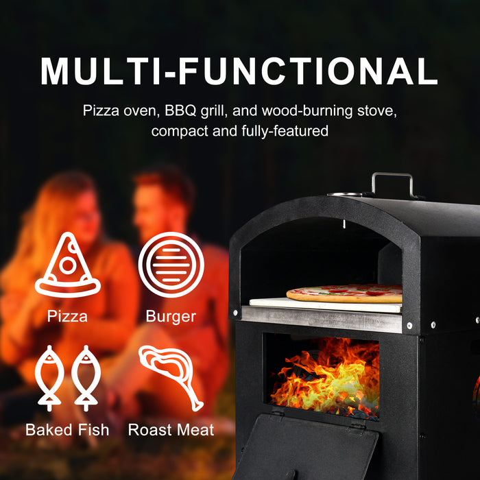 London Sunshine 4-in-1 Pizza Oven - Grill, BBQ, Fire Pit, and Bake Perfect Pizzas with Ease!