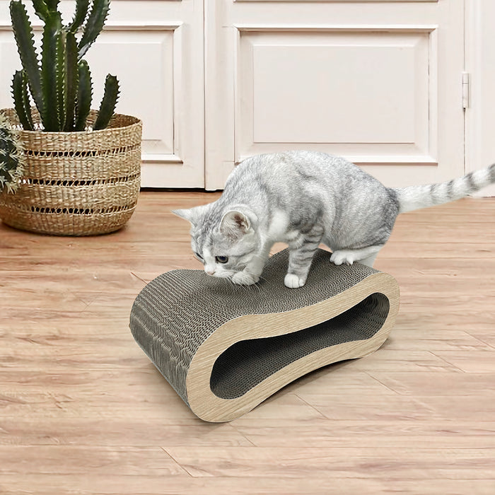 Furrytale 2 in 1 Cat Scratcher Pad - Corrugated Cardboard Ultimate Wave Cat Scratching Board, Reversible Cat Lounge Scratcher for Indoor