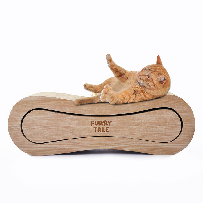 Furrytale 2 in 1 Cat Scratcher Pad - Corrugated Cardboard Ultimate Wave Cat Scratching Board, Reversible Cat Lounge Scratcher for Indoor