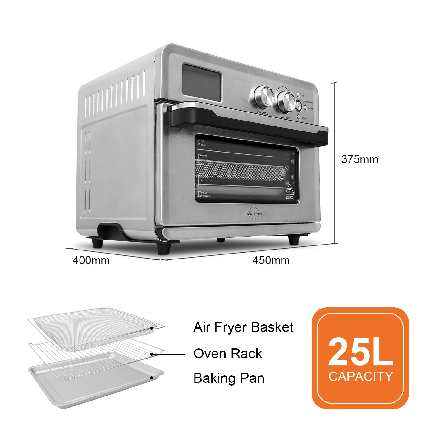 LCD Digital Display Air Fryer Convection Oven