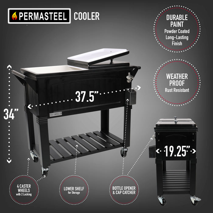 Permasteel - Furniture Style Patio Cooler - 80Qt. SAGE