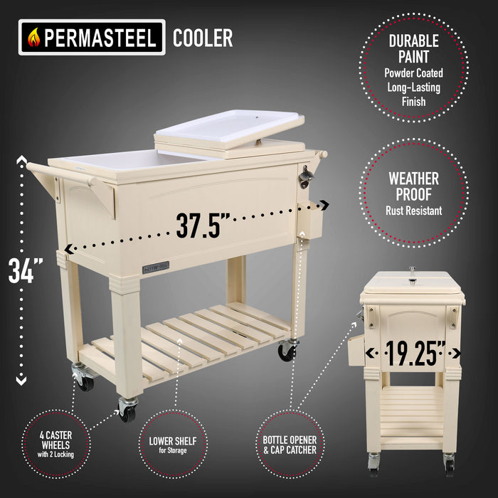 Permasteel - Furniture Style Patio Cooler - 80Qt. SAGE